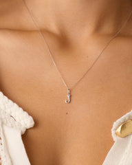 Diamond Vintage Alphabet Charm Necklace