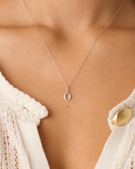 Diamond Vintage Alphabet Charm Necklace