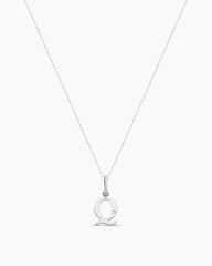 Diamond Vintage Alphabet Charm Necklace