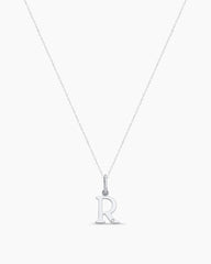 Diamond Vintage Alphabet Charm Necklace