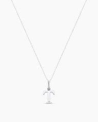 Diamond Vintage Alphabet Charm Necklace