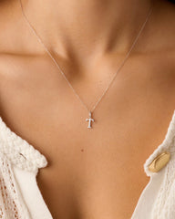 Diamond Vintage Alphabet Charm Necklace