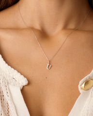 Diamond Vintage Alphabet Charm Necklace