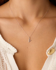 Diamond Vintage Alphabet Charm Necklace