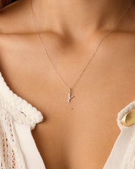 Diamond Vintage Alphabet Charm Necklace