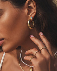 Turquoise Capri Chain Huggies