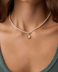 Shell Pearl Charm Necklace