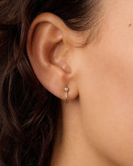 Lab Grown Diamond Circle Stud Huggies