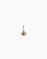 Diamond and Blue Sapphire Evil Eye Charm