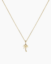 14k Gold Palm Charm Necklace