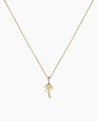 14k Gold Palm Charm Necklace