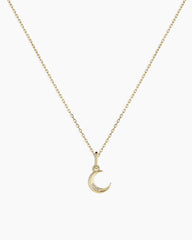 Diamond Crescent Charm Necklace