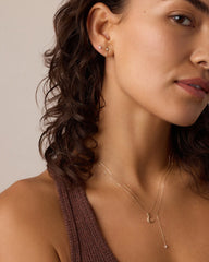 Diamond Crescent Charm Necklace