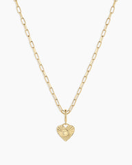 Vintage Heart Alphabet Charm Necklace