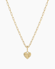Vintage Heart Alphabet Charm Necklace
