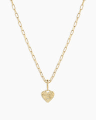 Vintage Heart Alphabet Charm Necklace