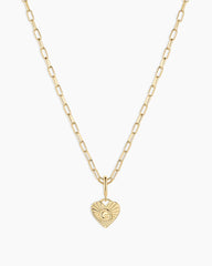 Vintage Heart Alphabet Charm Necklace