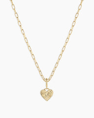 Vintage Heart Alphabet Charm Necklace