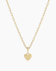 Vintage Heart Alphabet Charm Necklace