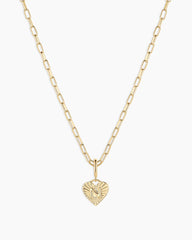Vintage Heart Alphabet Charm Necklace