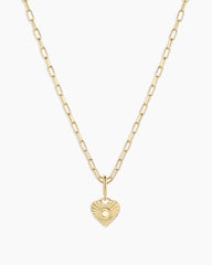 Vintage Heart Alphabet Charm Necklace