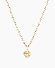 Vintage Heart Alphabet Charm Necklace