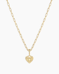 Vintage Heart Alphabet Charm Necklace