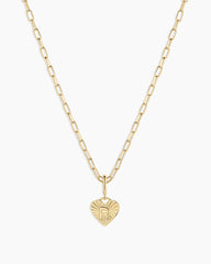 Vintage Heart Alphabet Charm Necklace