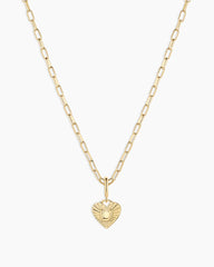 Vintage Heart Alphabet Charm Necklace