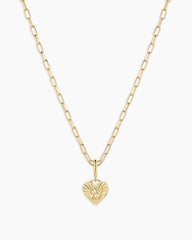 Vintage Heart Alphabet Charm Necklace