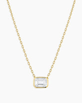 Classic Diamond Emerald Necklace