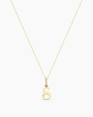 Diamond Vintage Alphabet Charm Necklace