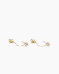 White Sapphire Chain Huggies