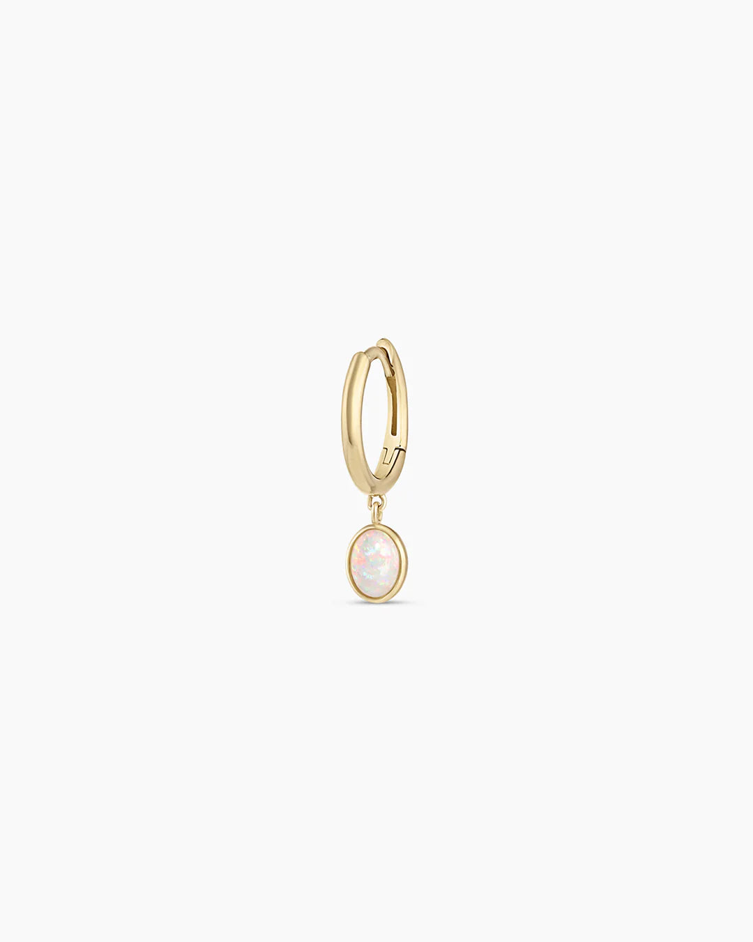 Opal Oval Single Huggie