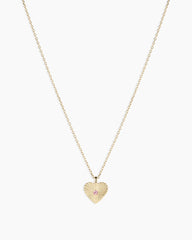 Pink Sapphire Vintage Heart Necklace