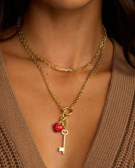 Heart Key Statement Charm