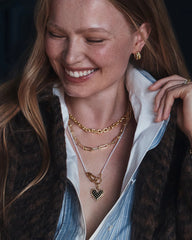 Vintage Heart Dot Charm Necklace