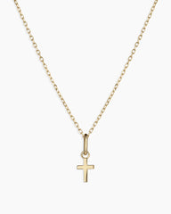 14k Gold Cross Charm Necklace
