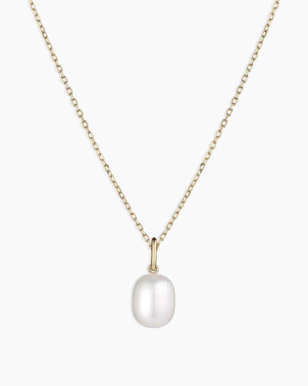 14k Gold Pearl Charm Necklace