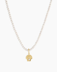 Shell Pearl Charm Necklace