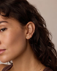 White Sapphire Bali Stud Single Huggie