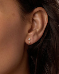 White Sapphire Bali Stud Huggies