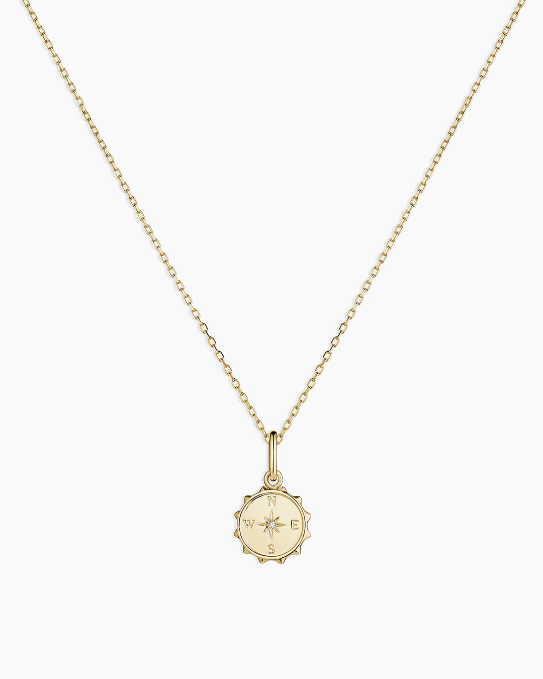Diamond Compass Charm Necklace