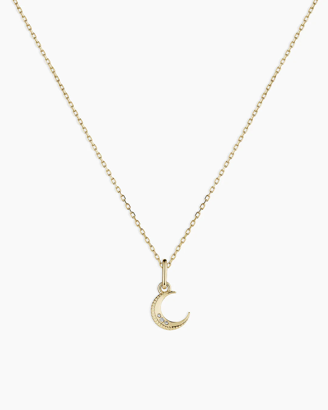 Diamond Crescent Charm Necklace