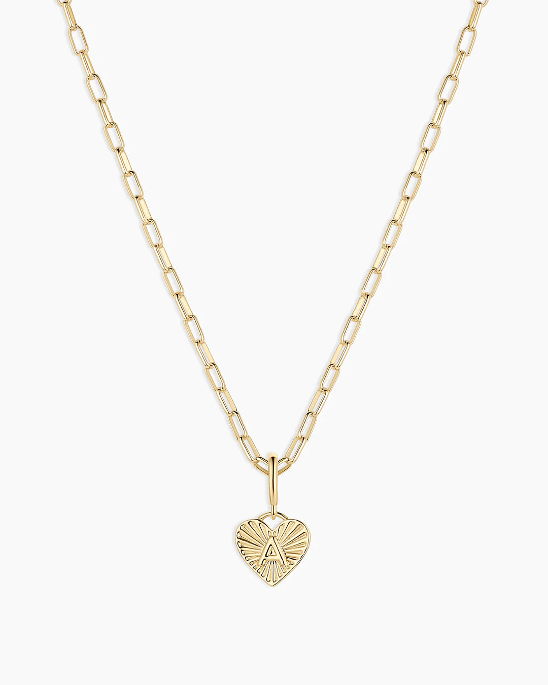 Vintage Heart Alphabet Charm Necklace