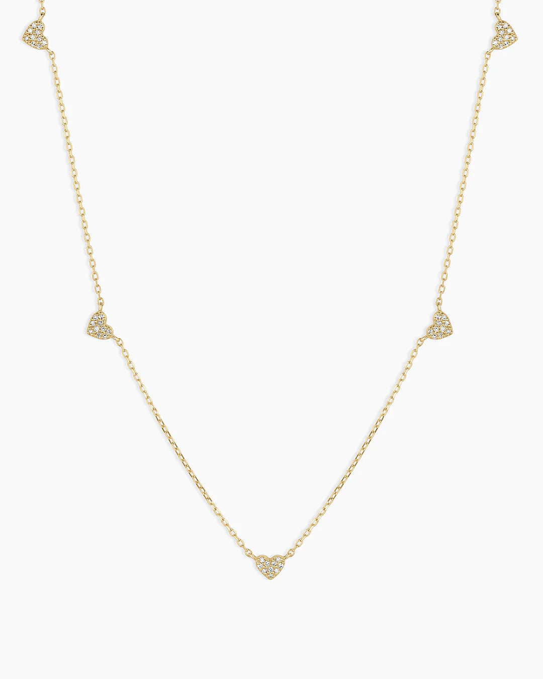 Diamond Pavé 5 Heart Necklace