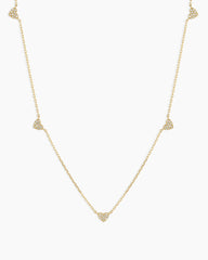 Diamond Pavé 5 Heart Necklace